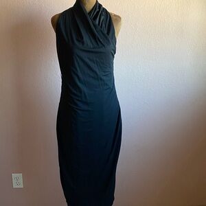 BANANA REPUBLIC Elegant Black Halter Midi Dress